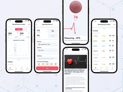 Blood Pressure Tracker App app design ios medicine mobileapp project tracker ui userinterface ux