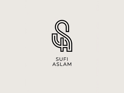 Minimalist SA Monogram Logo for Sufi Aslam branding creative logo logo logo design monogram wordmark