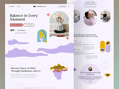 Mental Health website attractiveui design health inspiration landing landing page landingpage meantal meditation mental health mental health website ui design uiux web design webdesign website websitedesign wellness wellness website yoga