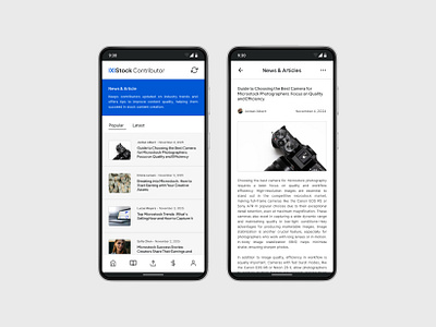 News & Article - Mobile App app design article microstock minimalist mobile news news article news and article page ui ux