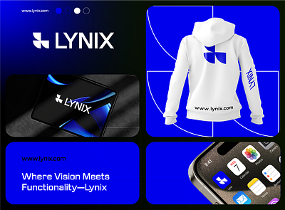 Lynix, webflow agency abstract blue l letter l logo minimal modern simple square triangle