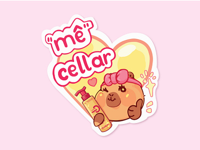 In love with Cellar advertising branding capybara cute design graphic design illustration sticker vector