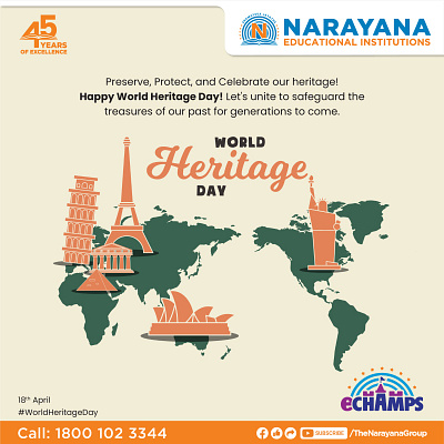 Happy World Heritage Day branding graphic design