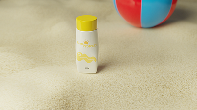 3D modeling of a sunscreen. 3d 3d modeling beach blender illustration product product designer sunscreen