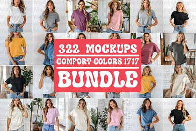 Comfort Colors 1717 Mockup Bundle back mockup c1717 pepper t shirt mock up model mock oversized mockup