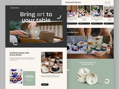 Handmade Ceramic E-commerce Landing Page ceramic ceramic ecommerce ceramic landing page ceramic shop ceramic store ceramic studio ceramic ui ceramic website ceramics handemade ceramic handmade pottery pottery studio