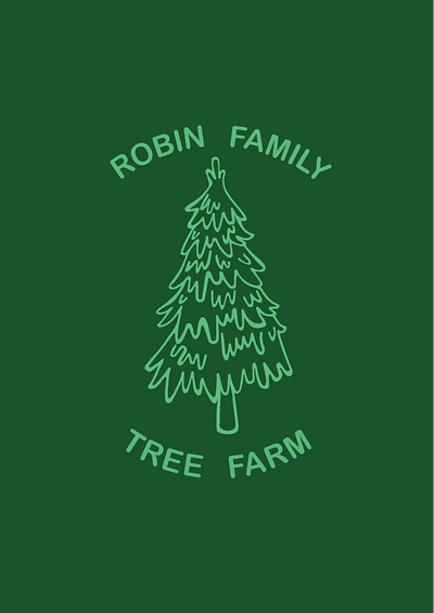 ROBIN FAMILY TREE FARM/ CHRISTMAS TREE PROMPT christmas christmas tree farm holiday prompt sketch tree vector