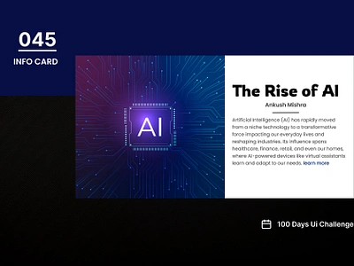 DAY-045 INFO CARD 100 days ui 100days 100daysofui blog blog post daily ui challenge design info card infocard ui user interface ux web design website design