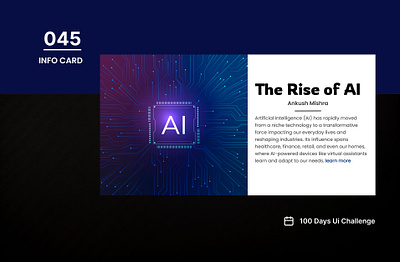 DAY-045 INFO CARD 100 days ui 100days 100daysofui blog blog post daily ui challenge design info card infocard ui user interface ux web design website design