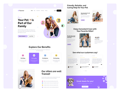 Pawtner || Pet Sitting Landing Page Exploration animation app branding dashboard design e commerce graphic design illustration landing page logo mobile app motion graphics pet product design ui uiux design ux vector web design