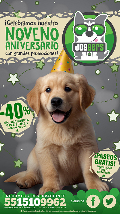 Doggers Pet Day Care Center Logo and Social Media ad advertisement ai photo design dog graphic design logo promotion social media typography