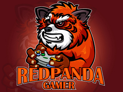 Red Panda Gamer Mascot branding esports esports logo gaming mascot logo graphic design logo mascot mascot design redpanda redpanda mascot