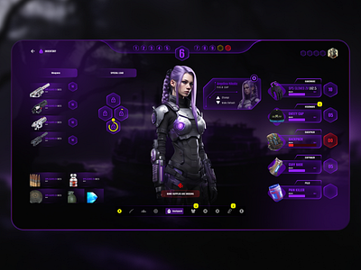 Immersive FPS Game Inventory Interface: Sleek and Intuitive Desi seamless game interface