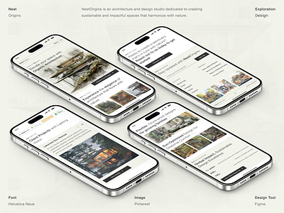 Full Landing Page Layout for NestOrigins 🌿 architecture architecture design building eco friendly exterior forest homepage house interactiondesign interior design landing page minimalism mobile property real estate real estate agency ui ui ux visualdesign web design