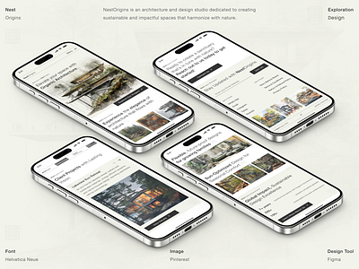 Full Landing Page Layout for NestOrigins 🌿 architecture architecture design building eco friendly exterior forest homepage house interactiondesign interior design landing page minimalism mobile property real estate real estate agency ui ui ux visualdesign web design