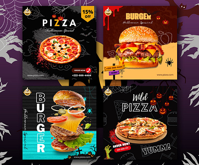 Halloween social media post design branding graphic design logo ui