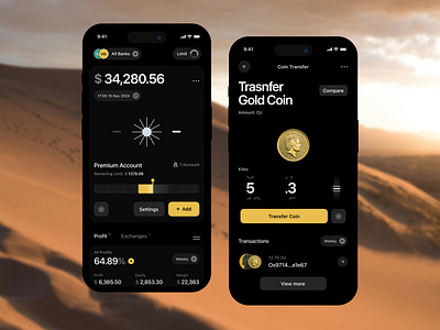 Mobile Wallet App app design balance bank banking banking app card crypto wallet app finance financial fintech fintech app luxury mobile mobile app money payment product design swap ui ux wallet