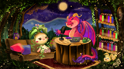 Podcast andrake commission digitalart dragon fantasy illustration