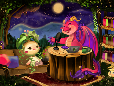 Podcast andrake commission digitalart dragon fantasy illustration