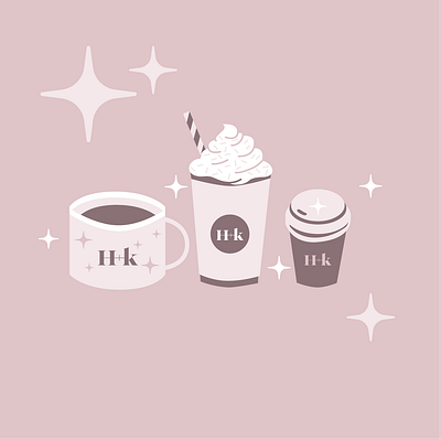 Holiday Cup Illustrations adobe illustrator coffee graphic design holiday illustration pink