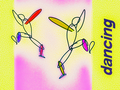 dancing illustration illustrator line drawing pastel photoshop