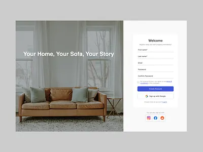 Sign up page (e - commerce) e commerce sign in sign up ui