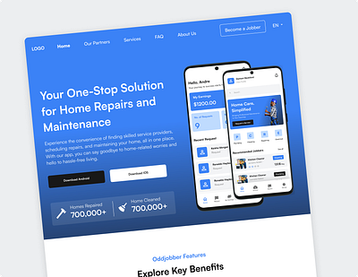 Home Repair Website product ui ux website