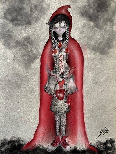 Mi versión sobre Caperucita Roja : Poema /Ilustración / Bocetaje charactersketch conceptsketch darkart darkfantasy darkillustration fairytalereimagined gothicart grimfairytale modernfable poeticillustration storybookart twistedtales visualpoetry visualstorytelling