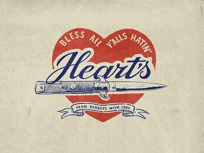 Bless all y'all's Hatin' Heart's apparel artist branding drawing graphic design hand drawn illustration knife lettering line logo logo design shirt degin typography