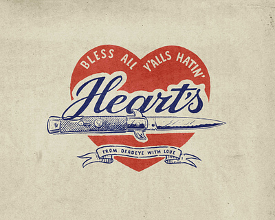 Bless all y'all's Hatin' Heart's apparel artist branding drawing graphic design hand drawn illustration knife lettering line logo logo design shirt degin typography