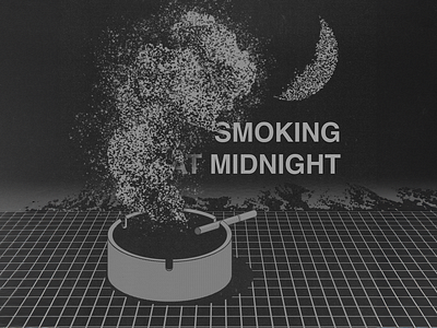 Smoking at Midnight Space Cigarette Logo Brand Design Concept art black branding cigarette cigarettes clothing future futuristic graphic design illustration logo midnight minimal moon night smoke smokes smoking visual identity white