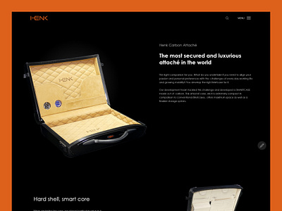 HENK Carbon Attache | Landing Page backpack design hero hero section landing landing page luggage luxury luxury design luxury web ui web design website website design