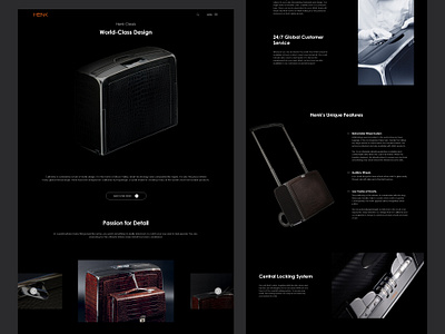 HENK Classic black landing design hero hero section landing landing luxury landing page luggage luxurious page luxury luxury design luxury luggage luxury website ui web design website design