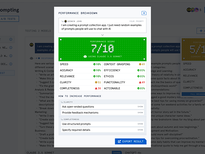 Performance breakdown aidesign app design ui ux