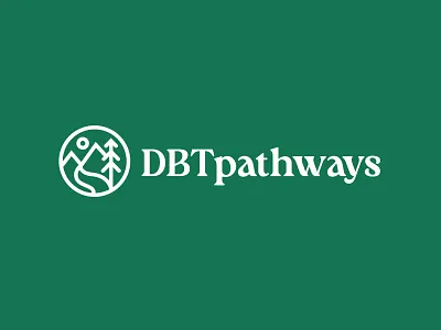 DBT Pathways Brand and Wordmark badge badge design brand identity branding design emblem icon iconography identity design logo logo design mountain nature oregon rebrand river serif sports wordmark