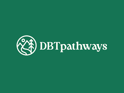 DBT Pathways Brand and Wordmark badge badge design brand identity branding design emblem icon iconography identity design logo logo design mountain nature oregon rebrand river serif sports wordmark