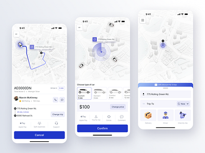 Taxi Booking App - JoyRide application booking clean design clear design dailyui ios app light theme mobile design native app product design taxi ui design ui kit uiux