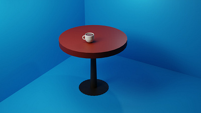 Minimalist 3D Coffee Cup on Round Table 3d modeling portfolio anuhas sathsara design coffee cup on table cozy 3d art dribbble 3d portfolio minimalist 3d coffee scene minimalist interior scene modern 3d design red and blue contrast simple 3d render