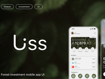 Liss - Green Investment app UI concept 🌲 app application banking design eco green interface investment minimalistic mobile ui