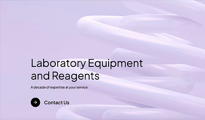 Website for Laboratory service company branding equipment first screen lab laboratory medicine pharma reagents typography webflow website