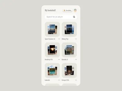 Memory Lane — Bookshelf v3 album album overview bookshelf overview photos pictures projects travel ui