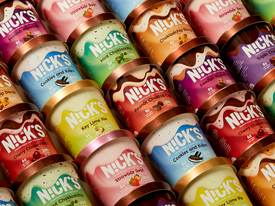 Nick's Ice Cream brand collaborations brand strategy branding design illustration packaging