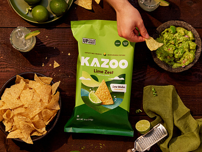 Kazoo Tortilla Chips art direction brand strategy branding graphic design logo design packaging rebranding