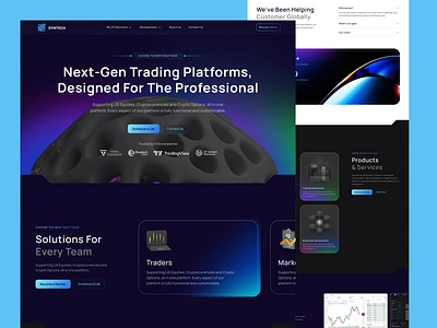 Website for Trading Platform ai b2b crypto finance fintech gradients hero landing page layouts platform product saas servise startup trading web design website