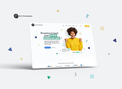 Blue Pen Resumes Website Design design figma graphic design landing page ui ux web design website