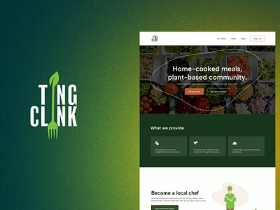 Ting-Clink - Food Delivery Landing Page clean design food delivery home page landing page minimalist modern shared economy ui ux