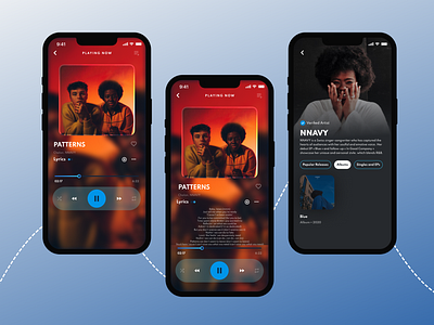 Music Player Mobile App graphic design mockup musicapp musicplayer uii