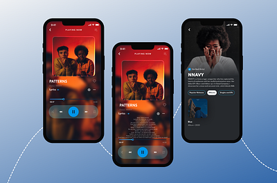 Music Player Mobile App graphic design mockup musicapp musicplayer uii