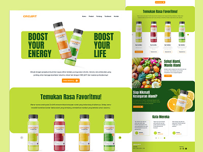 CIRCLEFIT landing page beverage brand identity delivery app drink food food and drink graphic design home page juice landing page ui uiux ux web design website