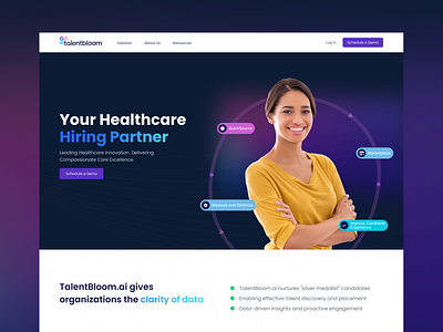 Talentbloom Healthcare Hiring Landing Page For Lead Generation application form design call to action (cta) candidate engagement clean and professional conversion focused design digital recruitment platform dribbble showcase healthcare careers healthcare hiring healthcare staffing job portal design landing page optimization lead generation landing page medical recruitment minimalist aesthetic modern uxui responsive design talent acquisition ui user centric ui